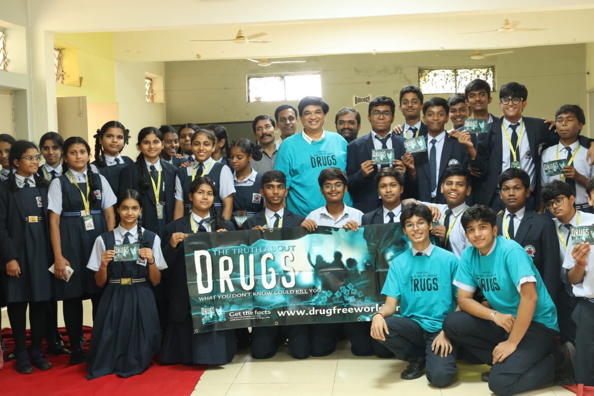 Truth about drugs, united Voters Social Foundation, Mahesh Vidya Bhavan School, Hyderabad